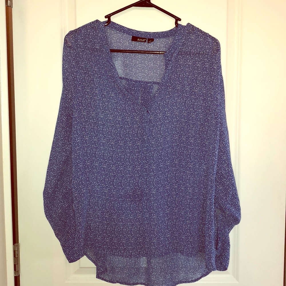 A.n.a. dress shirt, blue and white, size L